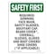 Signmission OSHA SAFETY FIRST Sign, Required Gowning Face Mask Safety, 14in X 10in Decal, 10" W, 14" H, Portrait OS-SF-D-1014-V-11224 - alternate 1